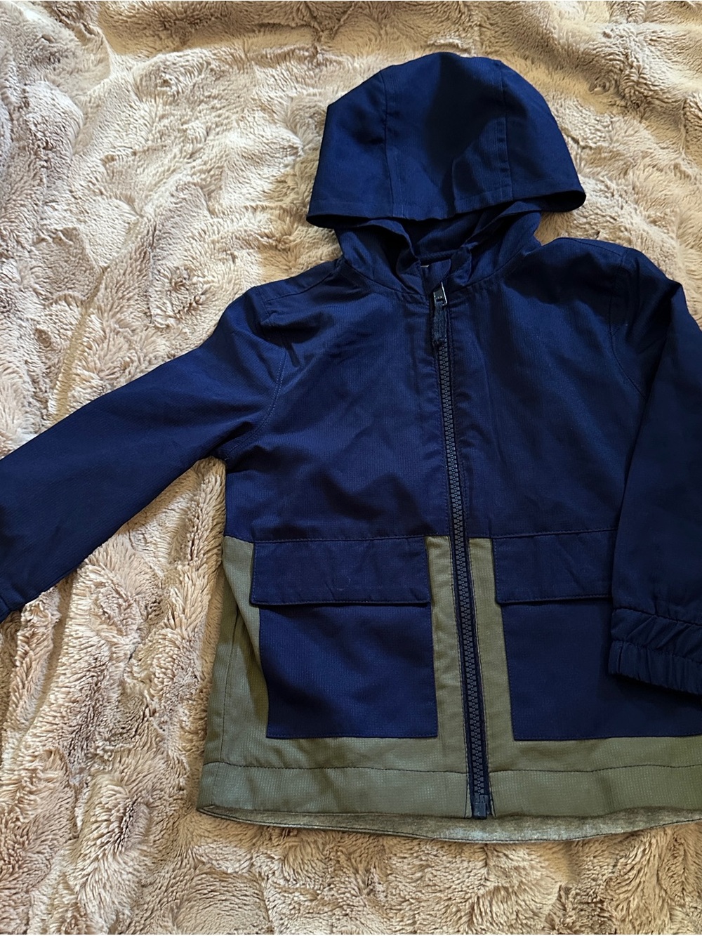 Tommy Bahama Navy and Olive Kids Hooded spring/summer coat
